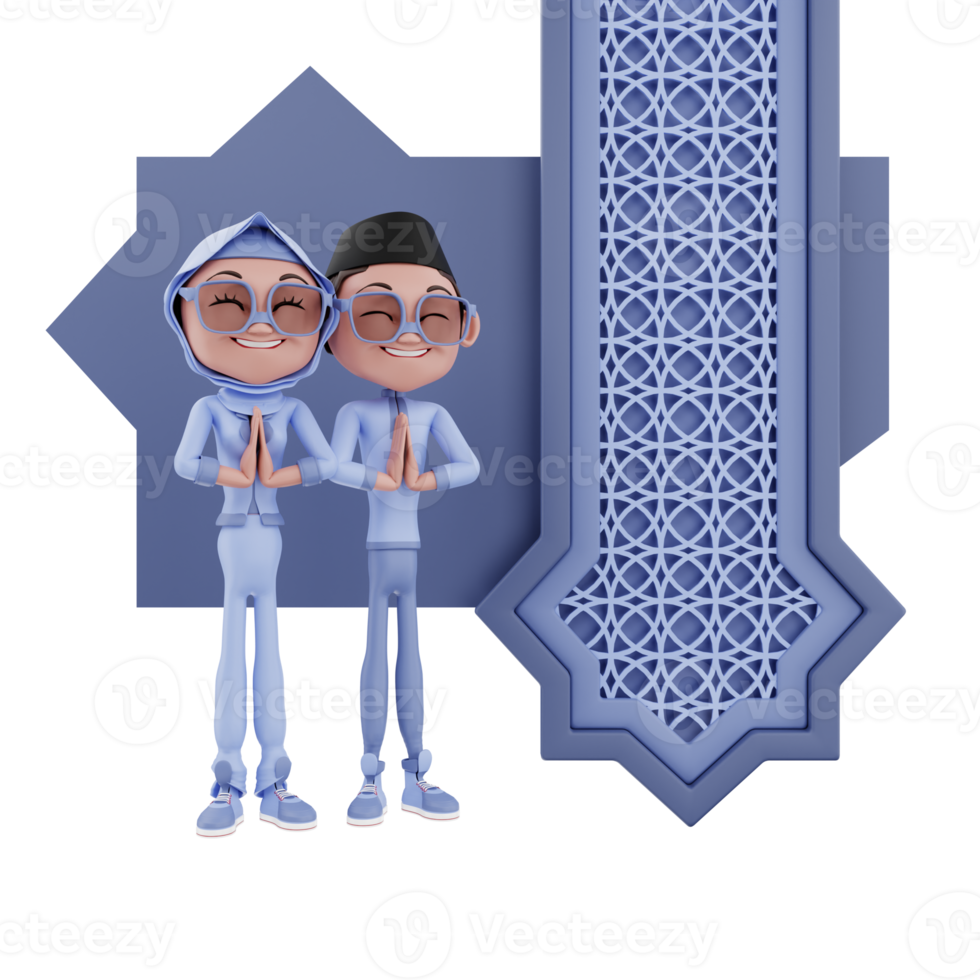 3d  ramadan characters illustration png