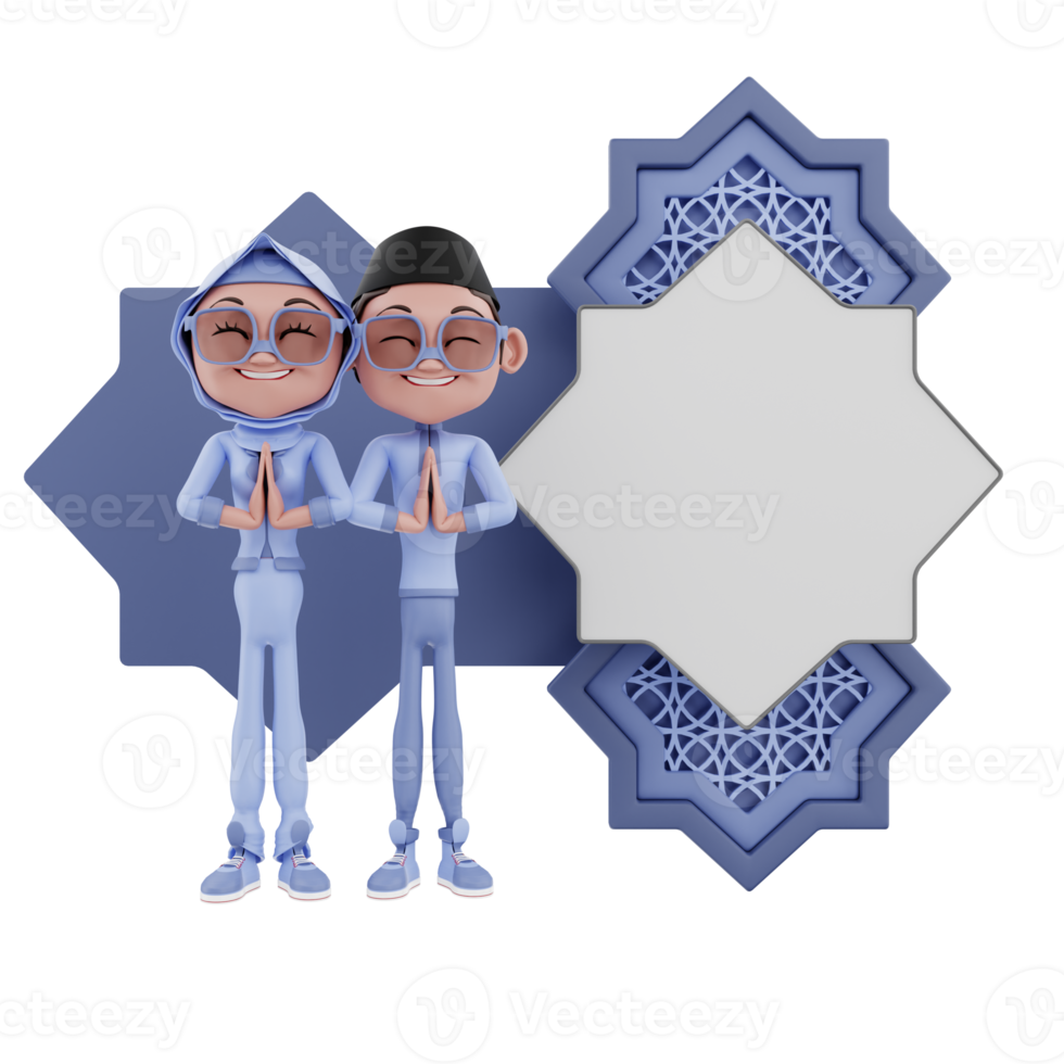 3d personaggi del ramadan illustrazione png