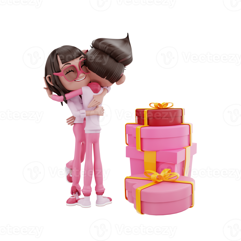 3d render valentine days illustration png