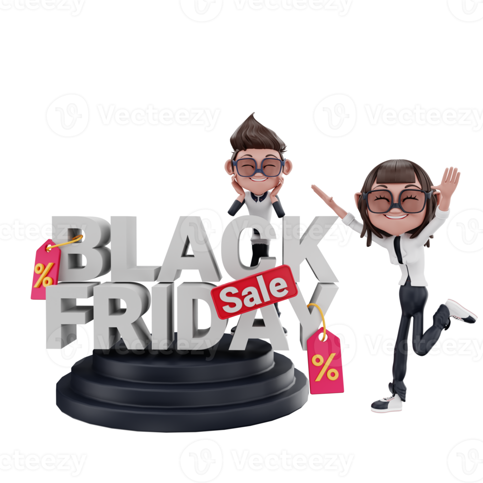 3d  black friday illustration png