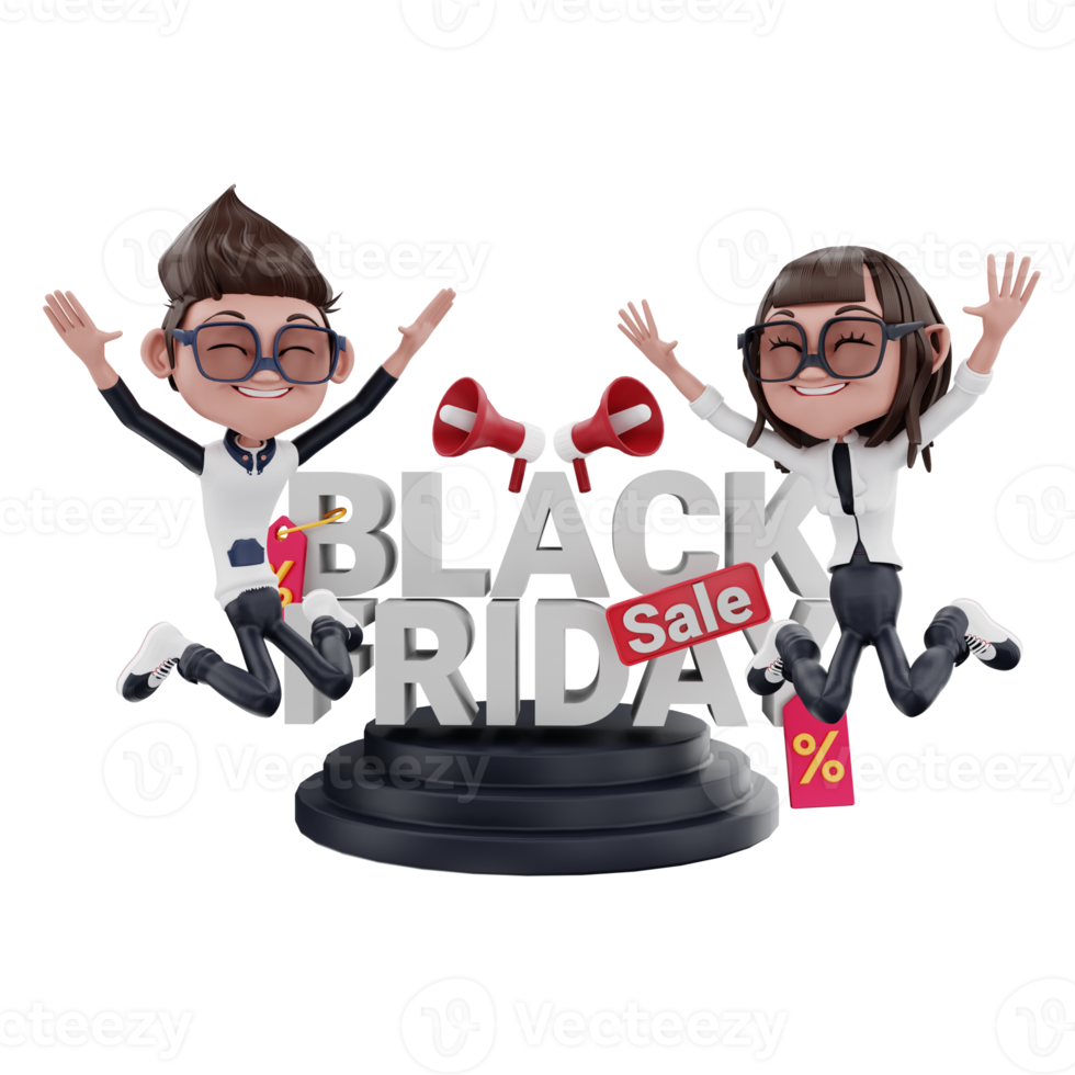 3d  black friday illustration png