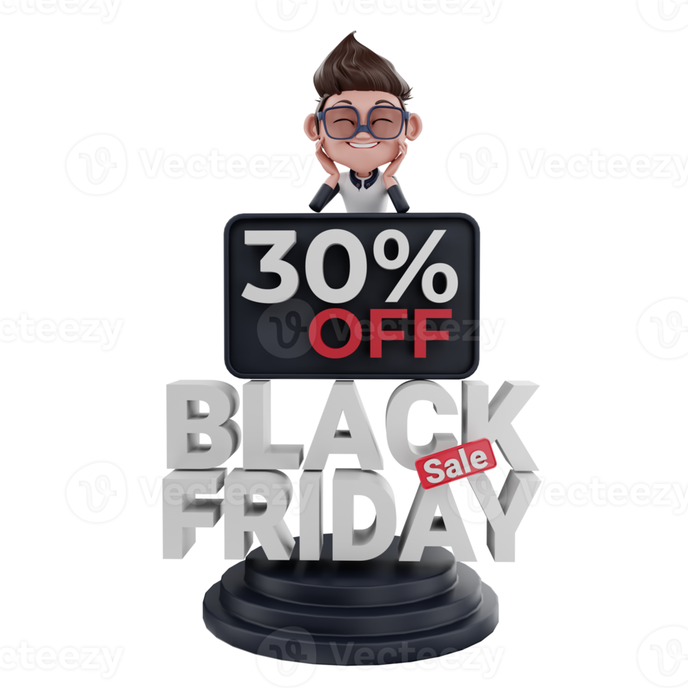 3d  black friday illustration png