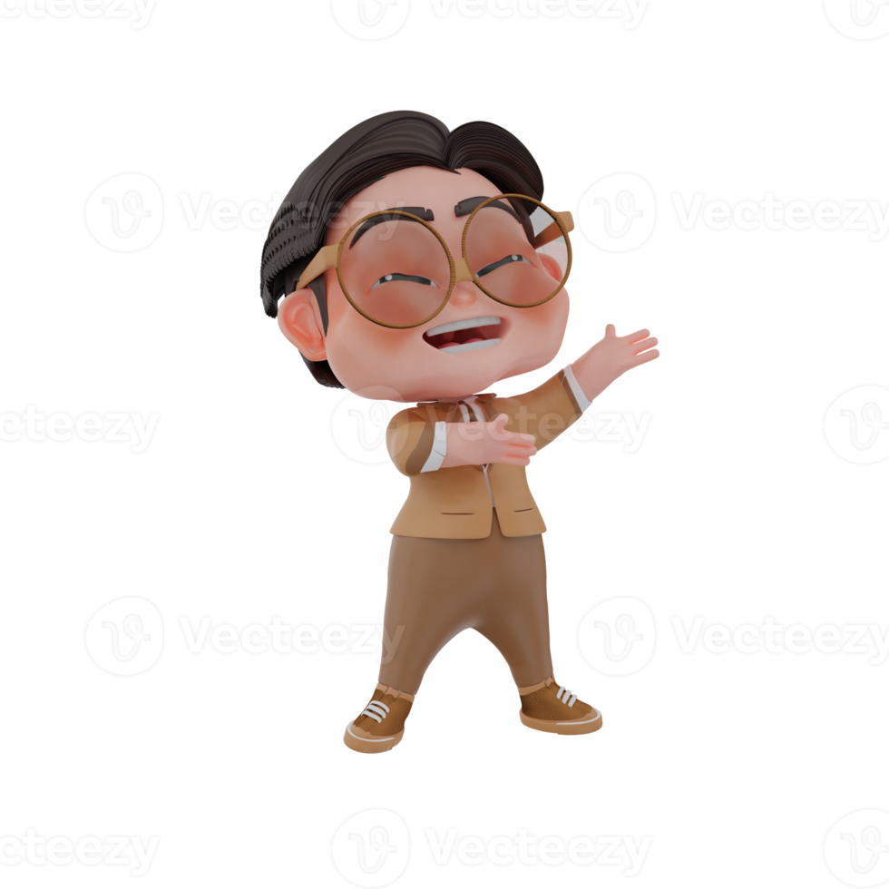 3d  cute business character illustration png