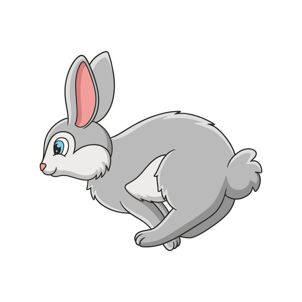 cartoon illustration Rabbit jumping and running looking for food in the  forest 9300710 Vector Art at Vecteezy