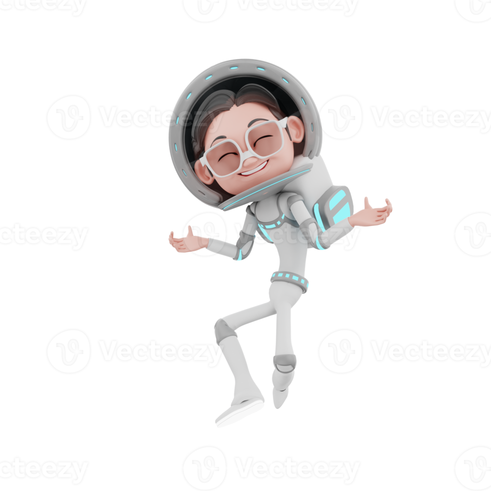 3d-rendering der astronautencharakterillustration png