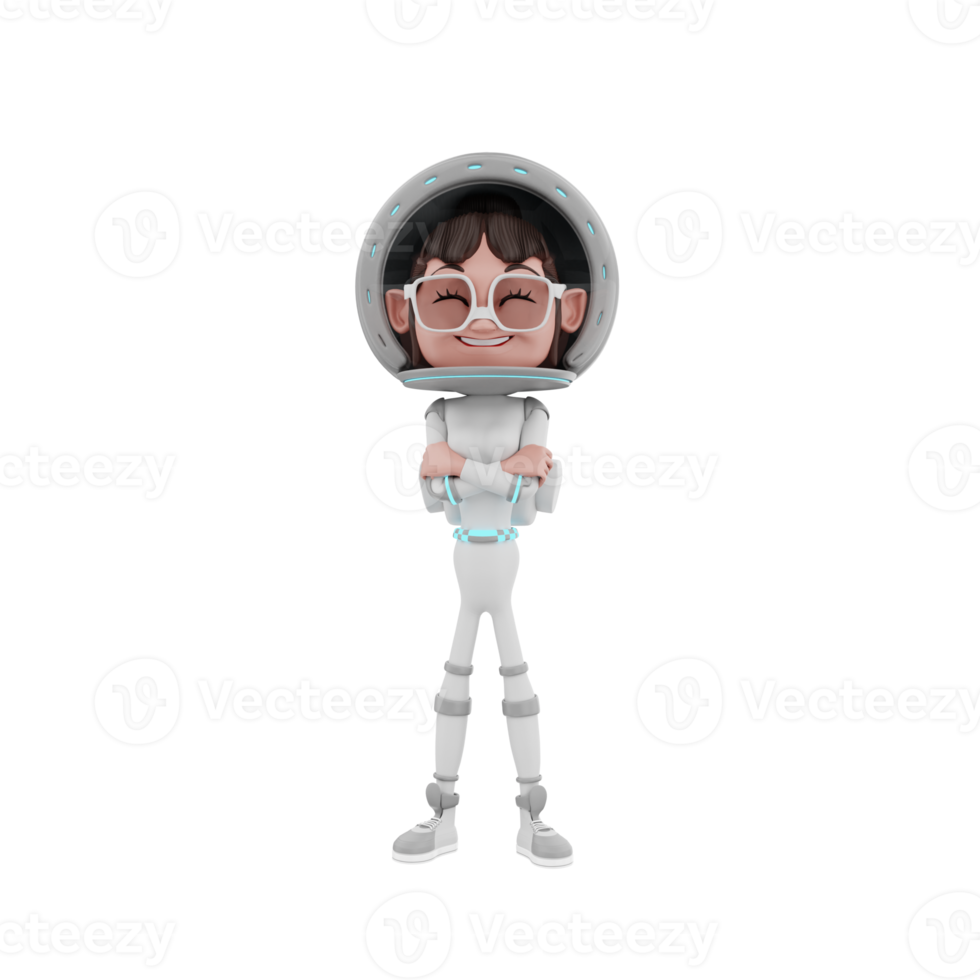 3d rendering of astronaut character illustration png