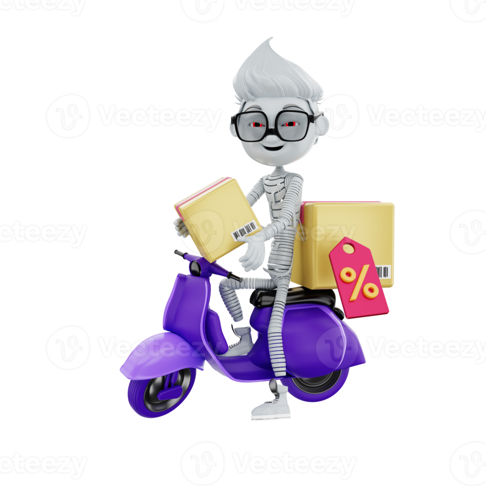 3d rendering of halloween characters png
