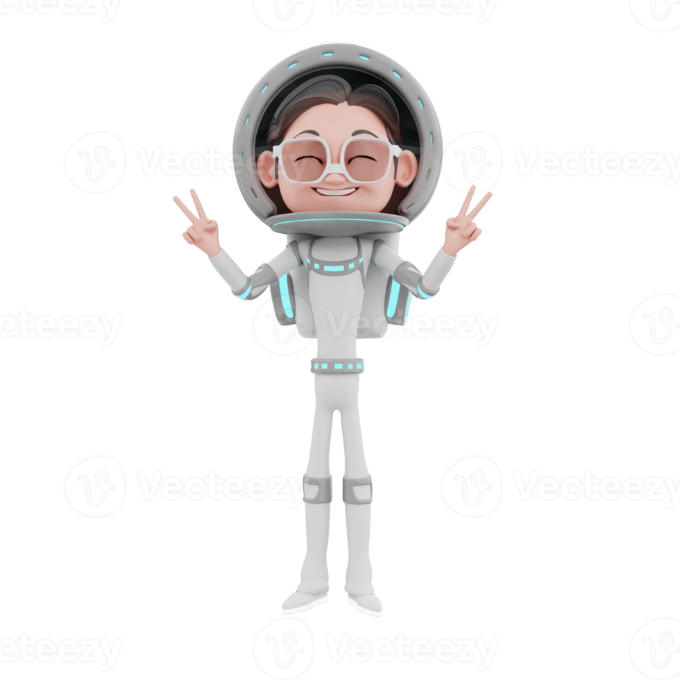 renderização 3D da ilustração de personagem de astronauta png