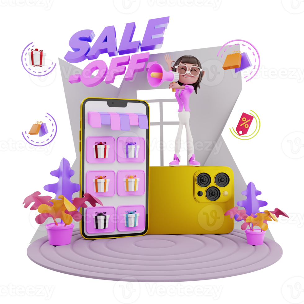 3d render marketing promotion illustration png