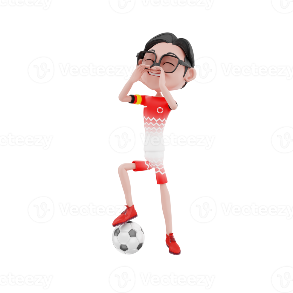 ilustración de personaje de fútbol 3d png