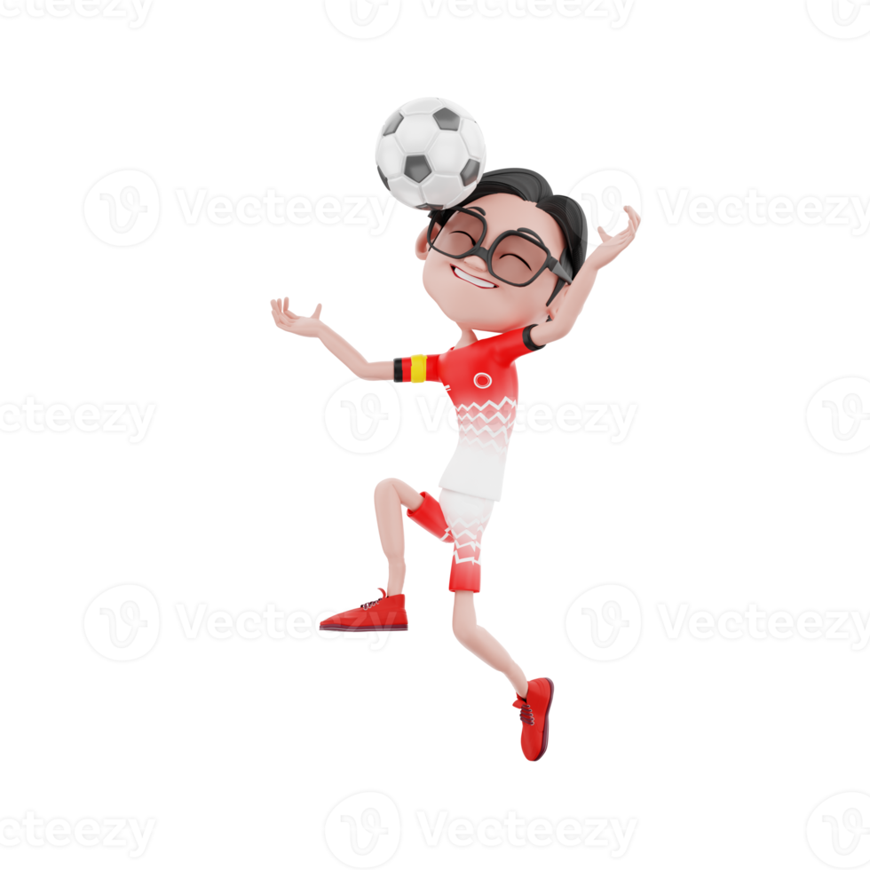 ilustração de personagem de futebol 3D png