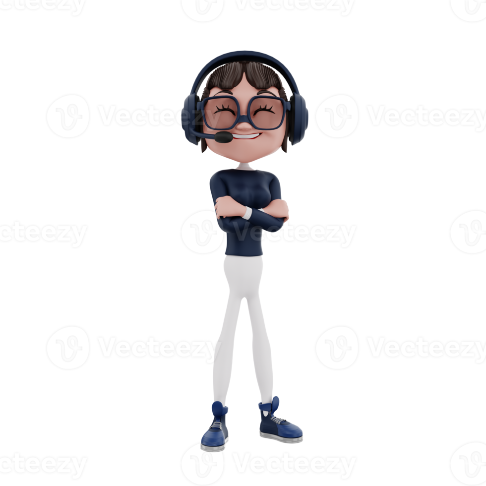 3D character customer service illustration png