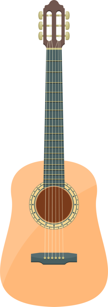 Stylish classical guitar clipart design illustration png