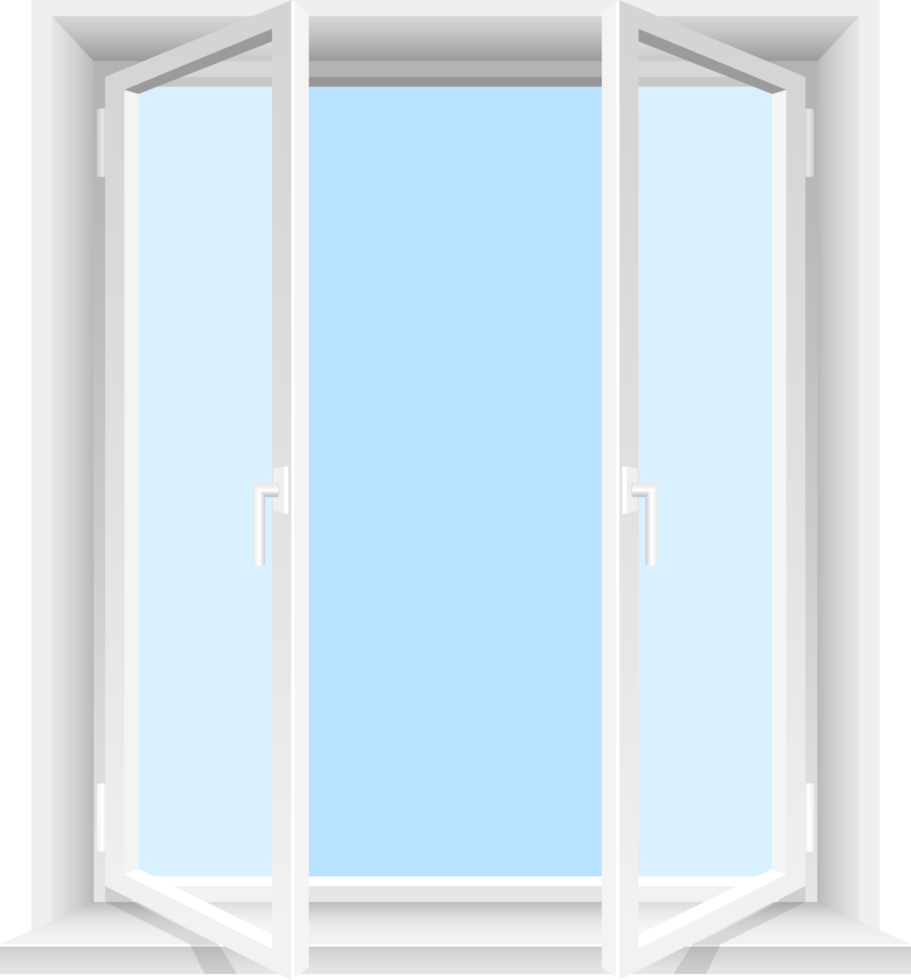 ventanas transparentes y cielo soleado clipart diseño ilustración png