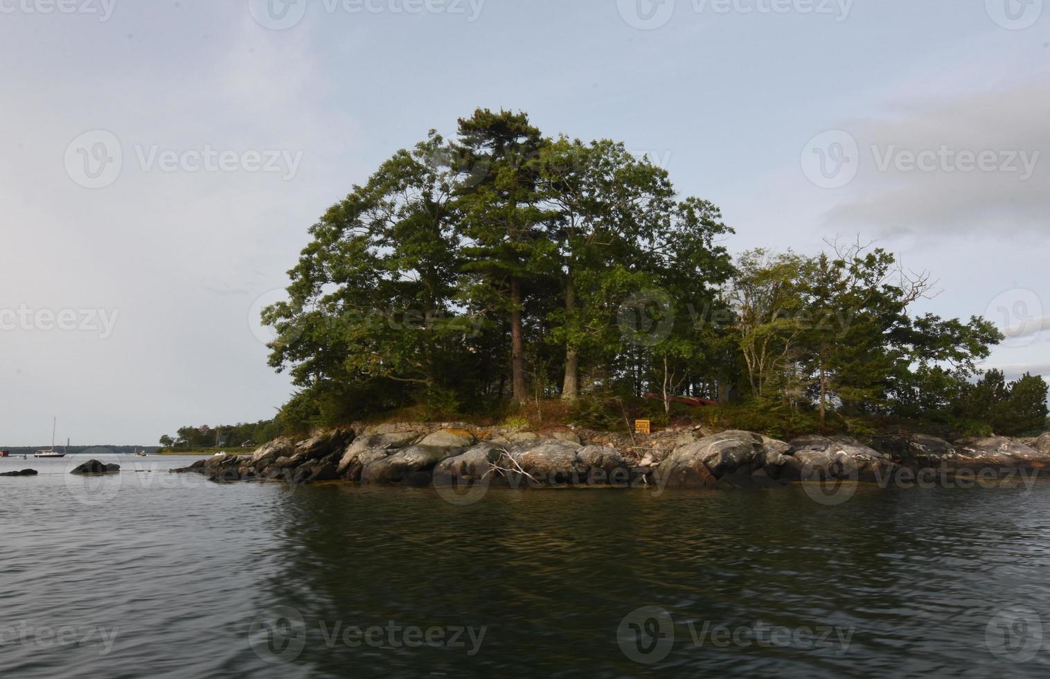 Rugged Rocky Island in Casco Bay Maine photo