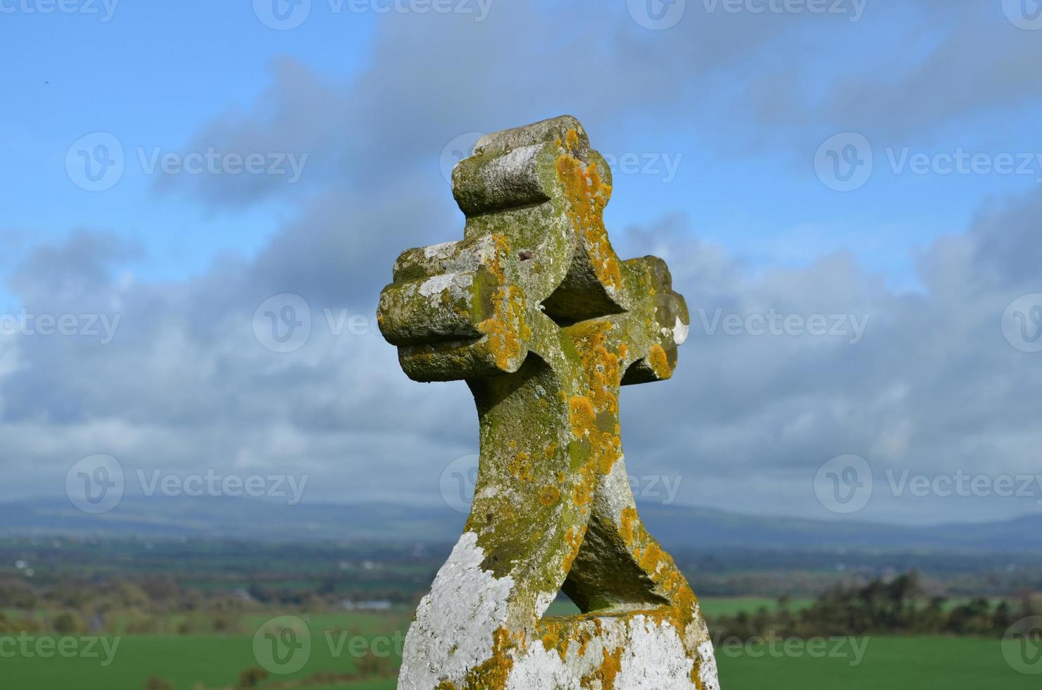 Ornate Stone Christian Cross photo