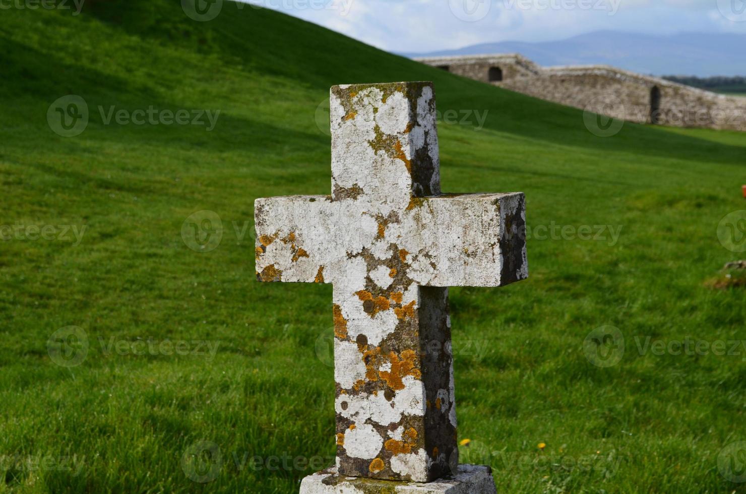 Lichen on a Stone Cross photo