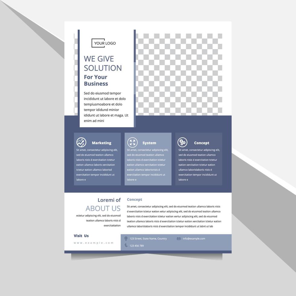 corporate flyer with blue tint color vector