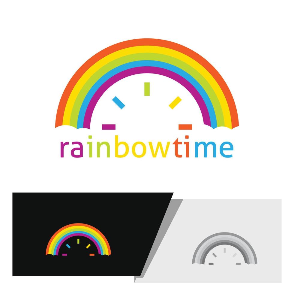 logotipo del tiempo del arco iris vector