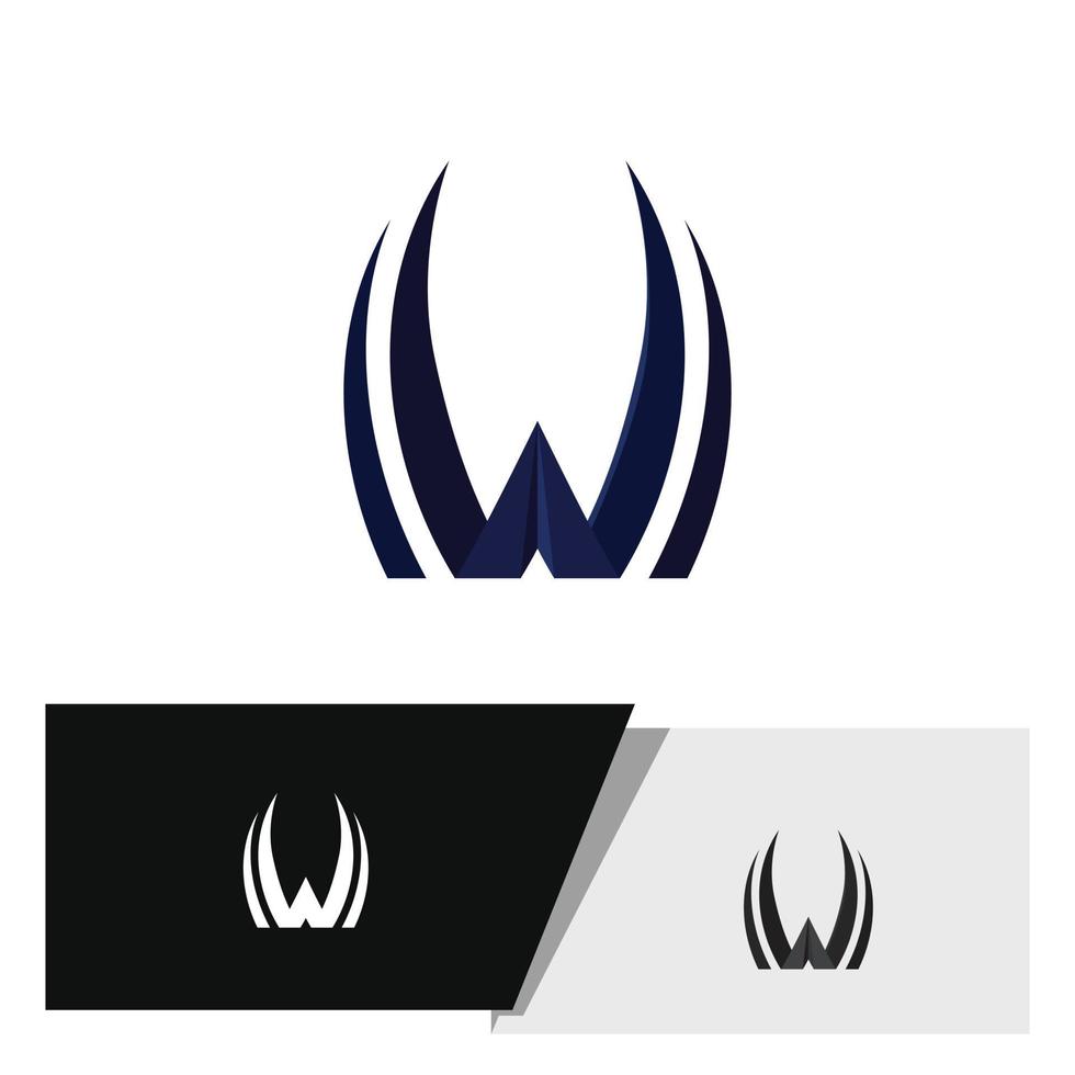 elegant letter W logo or pictogram vector