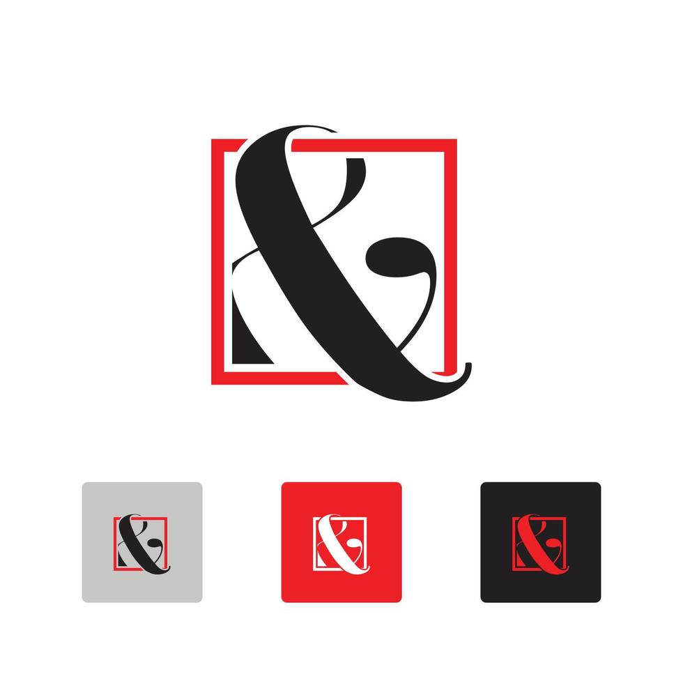 logotipo de ampersand simple y creativo vector