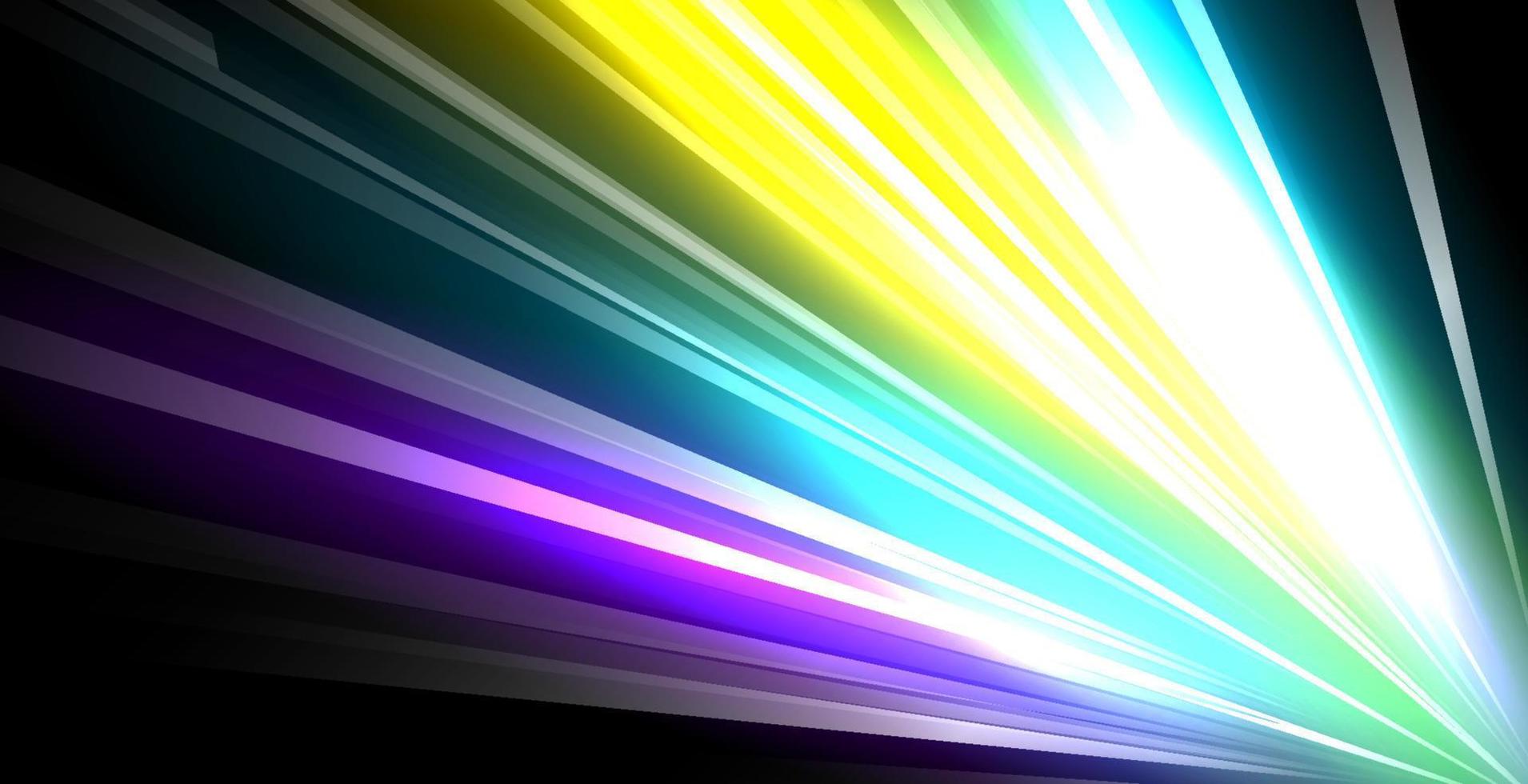 Vector image of colorful light trails with motion blur effect, long time exposure. Isolated on background