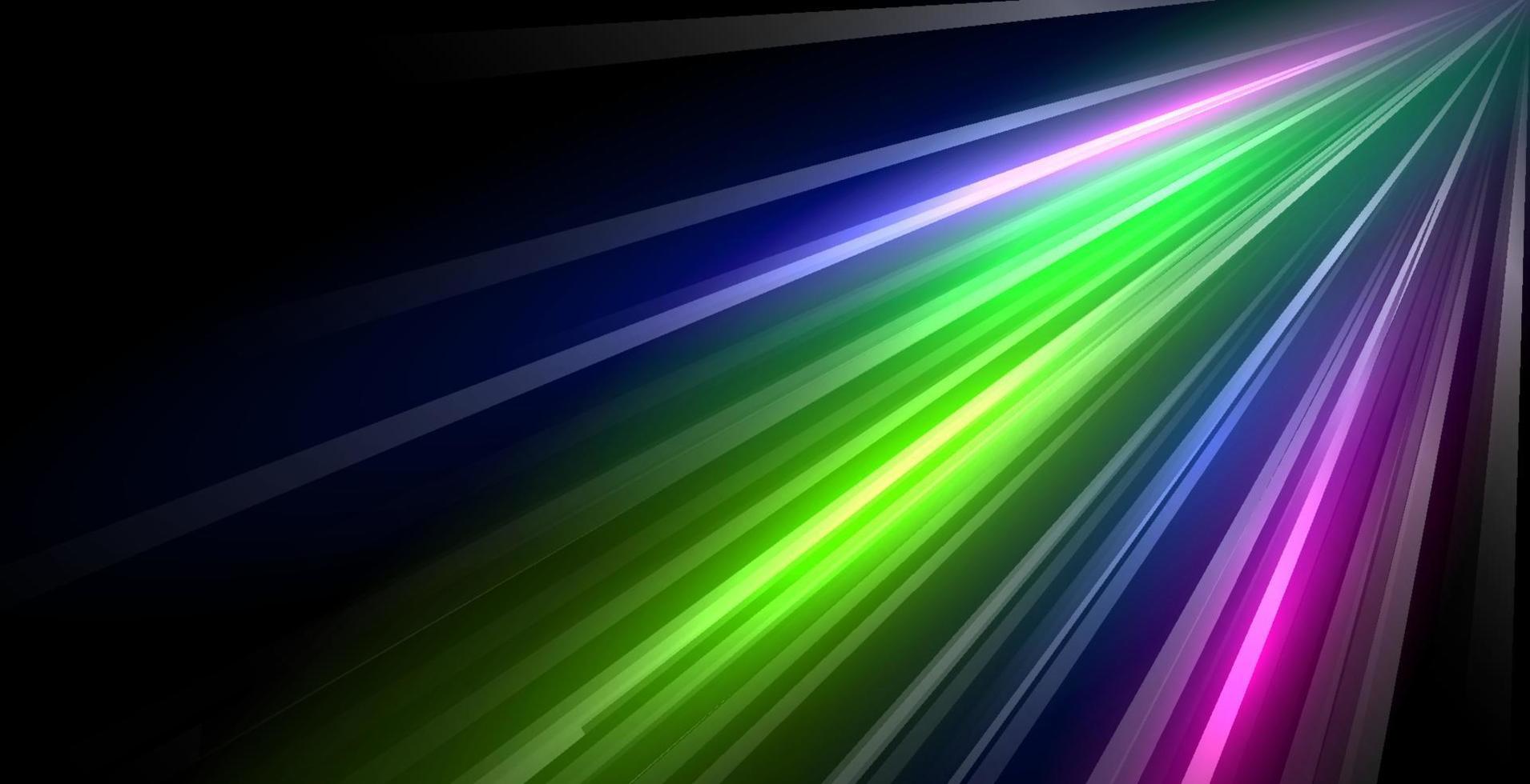 Vector image of colorful light trails with motion blur effect, long time exposure. Isolated on background