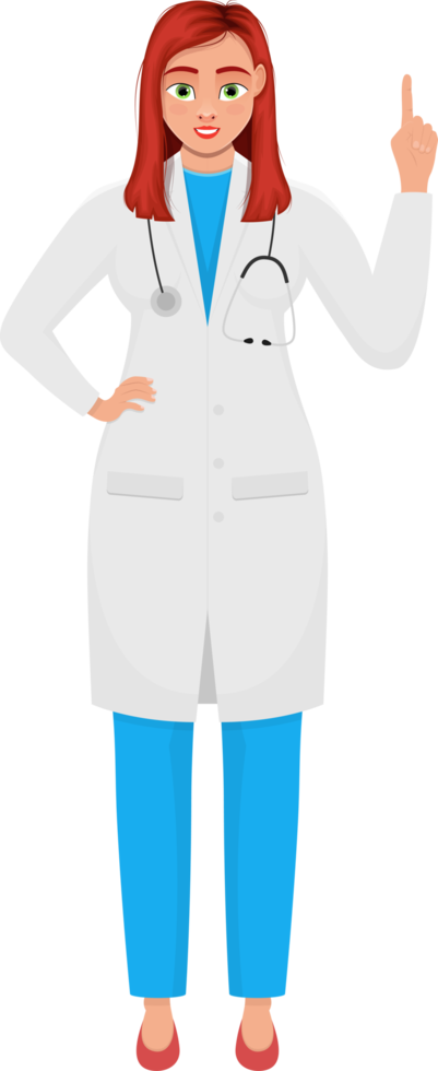 ilustração de design de clipart de médico de mulher png