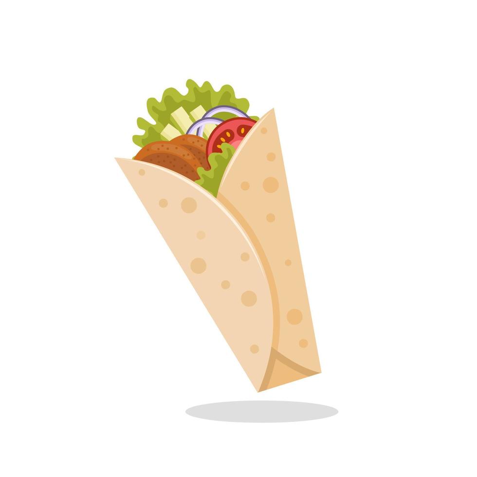 Vector illustration of kebab, isolated on white background.