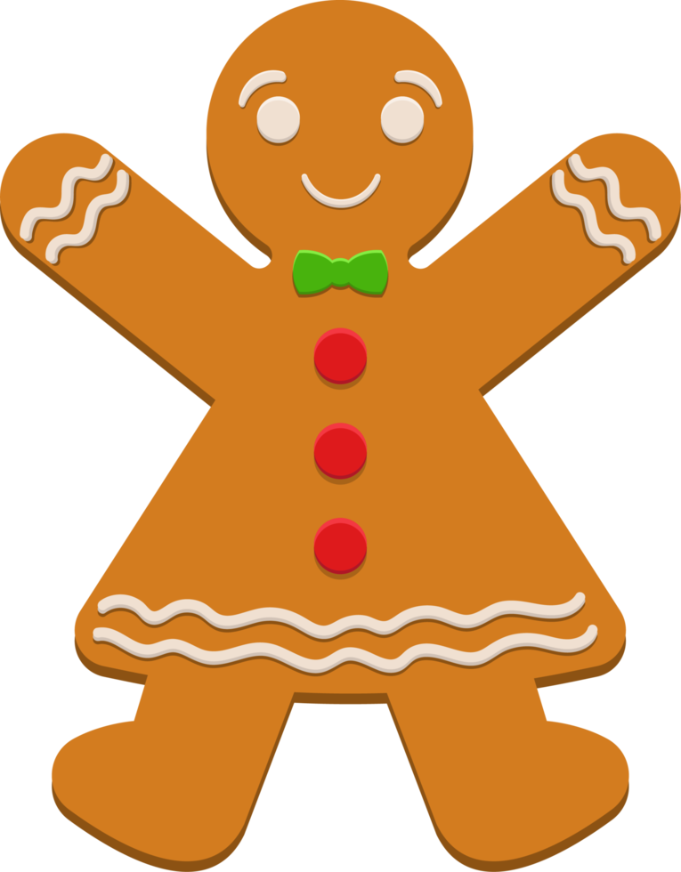 Gingerbread man clipart design illustration png