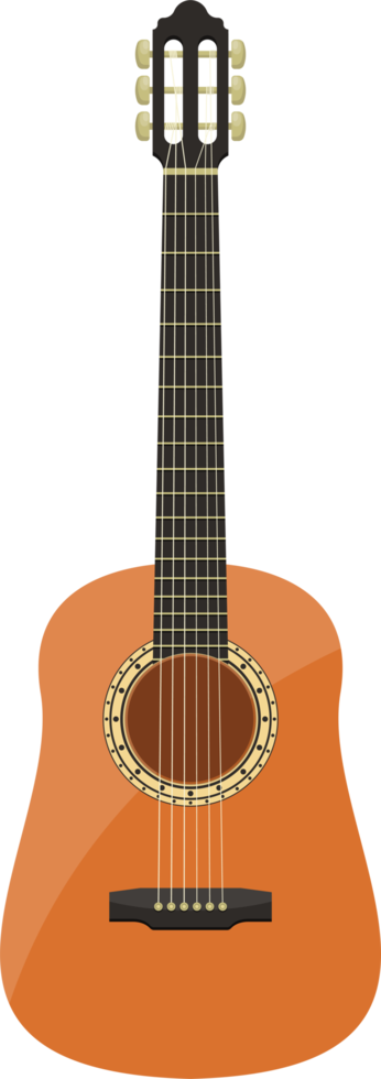 Stylish classical guitar clipart design illustration png