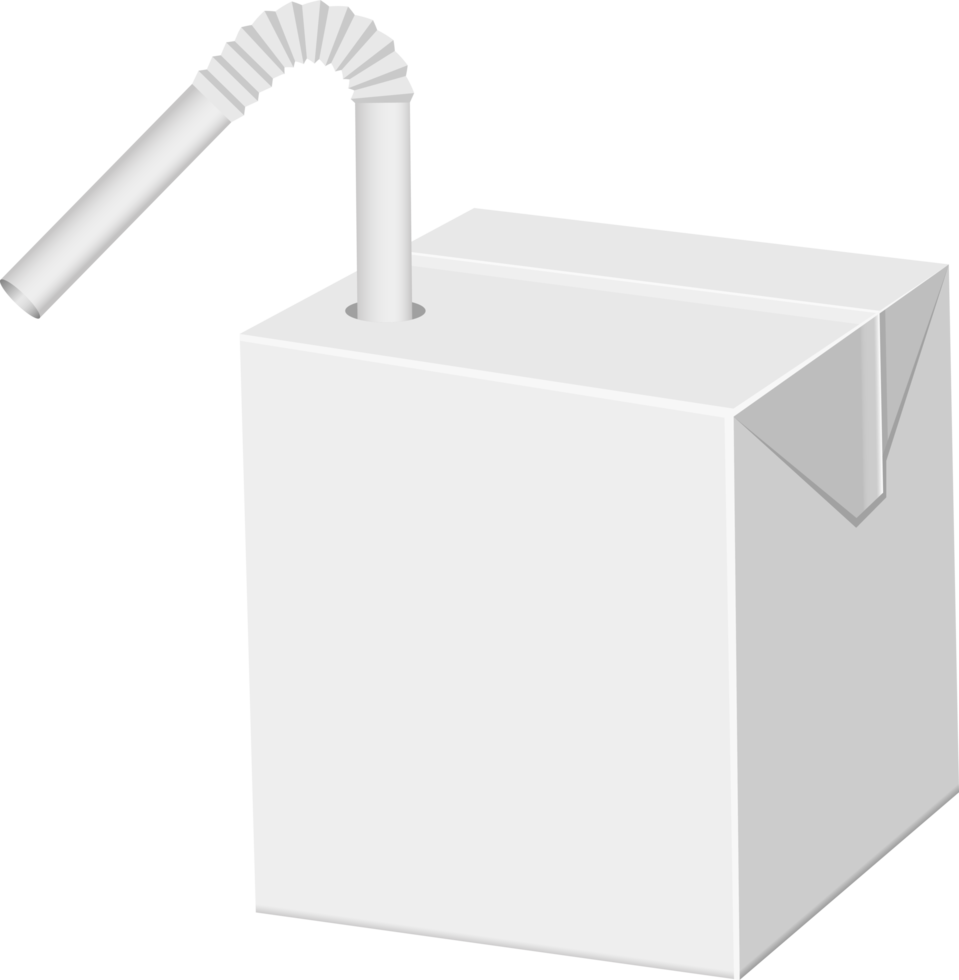 Straw juice carton package clipart design illustration png