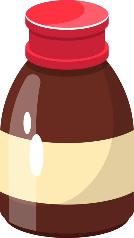 Medicine syrup bottle clipart design illustration png