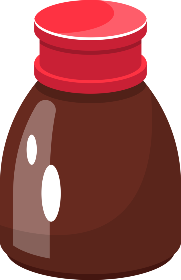 Medicine syrup bottle clipart design illustration png