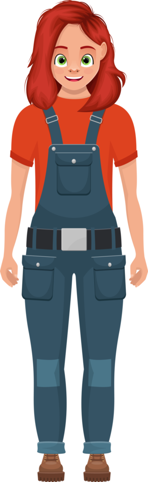 Girl worker clipart design illustration png