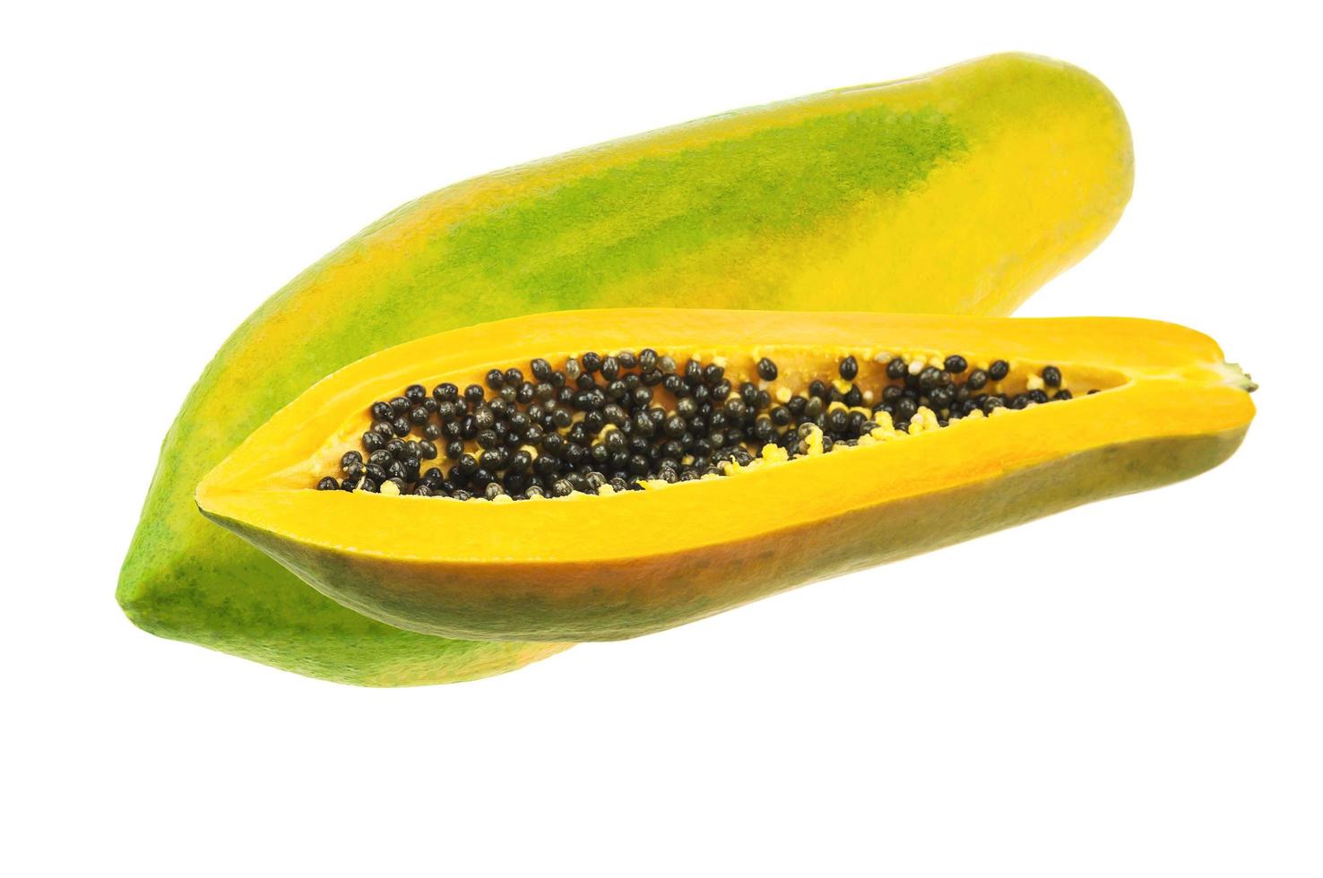 Ripe papaya isolated over white photo
