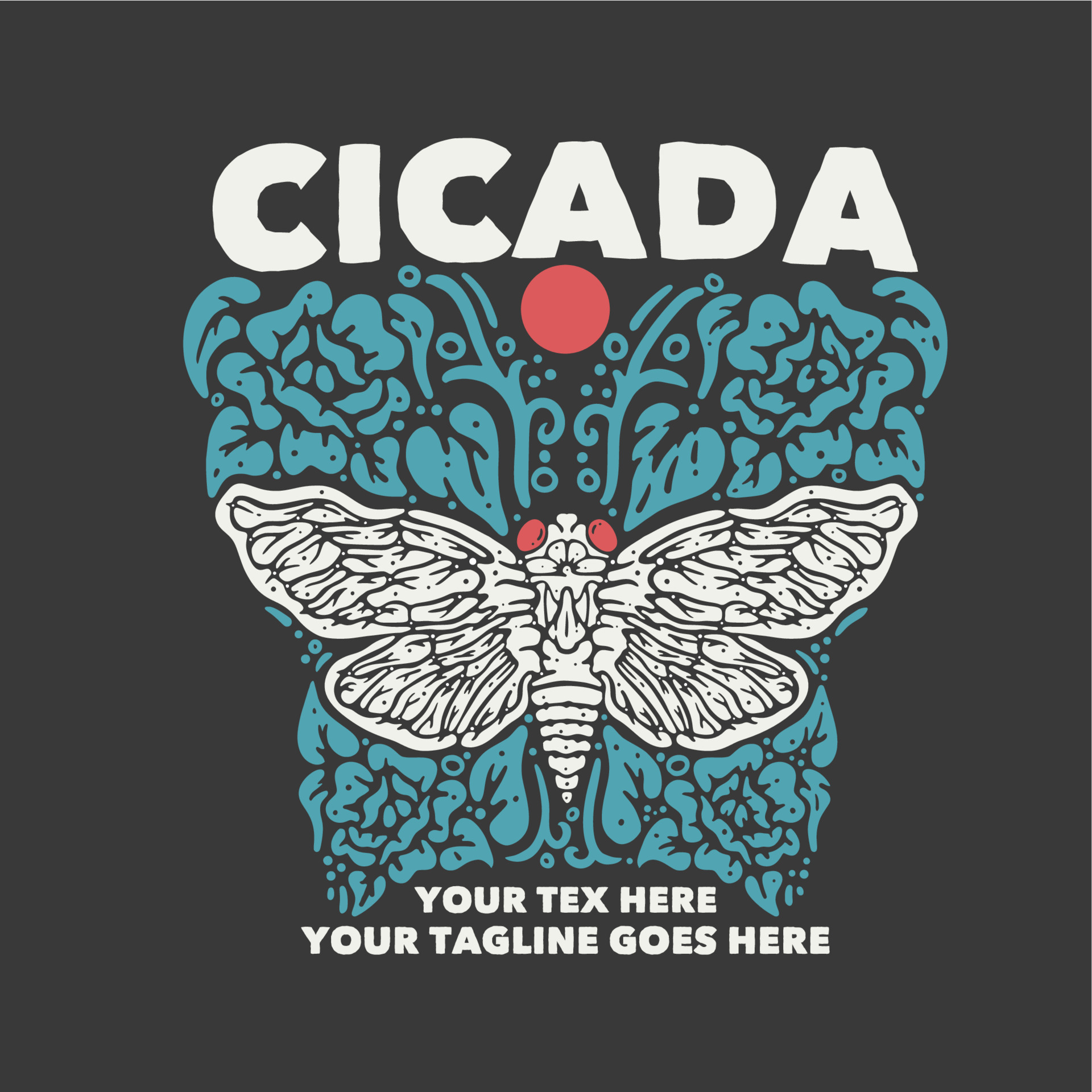 t shirt design cicada with cicada and gray background vintage