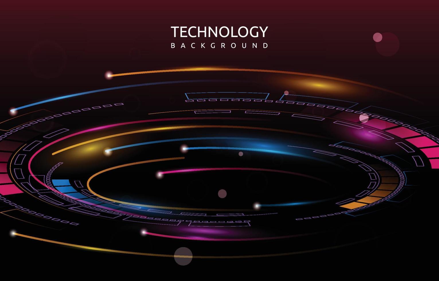 Futuristic Digital Circle Abstract Digital Technology Background vector