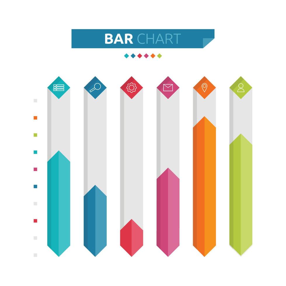 plantilla de infografía de datos estadísticos de gráficos de barras vector