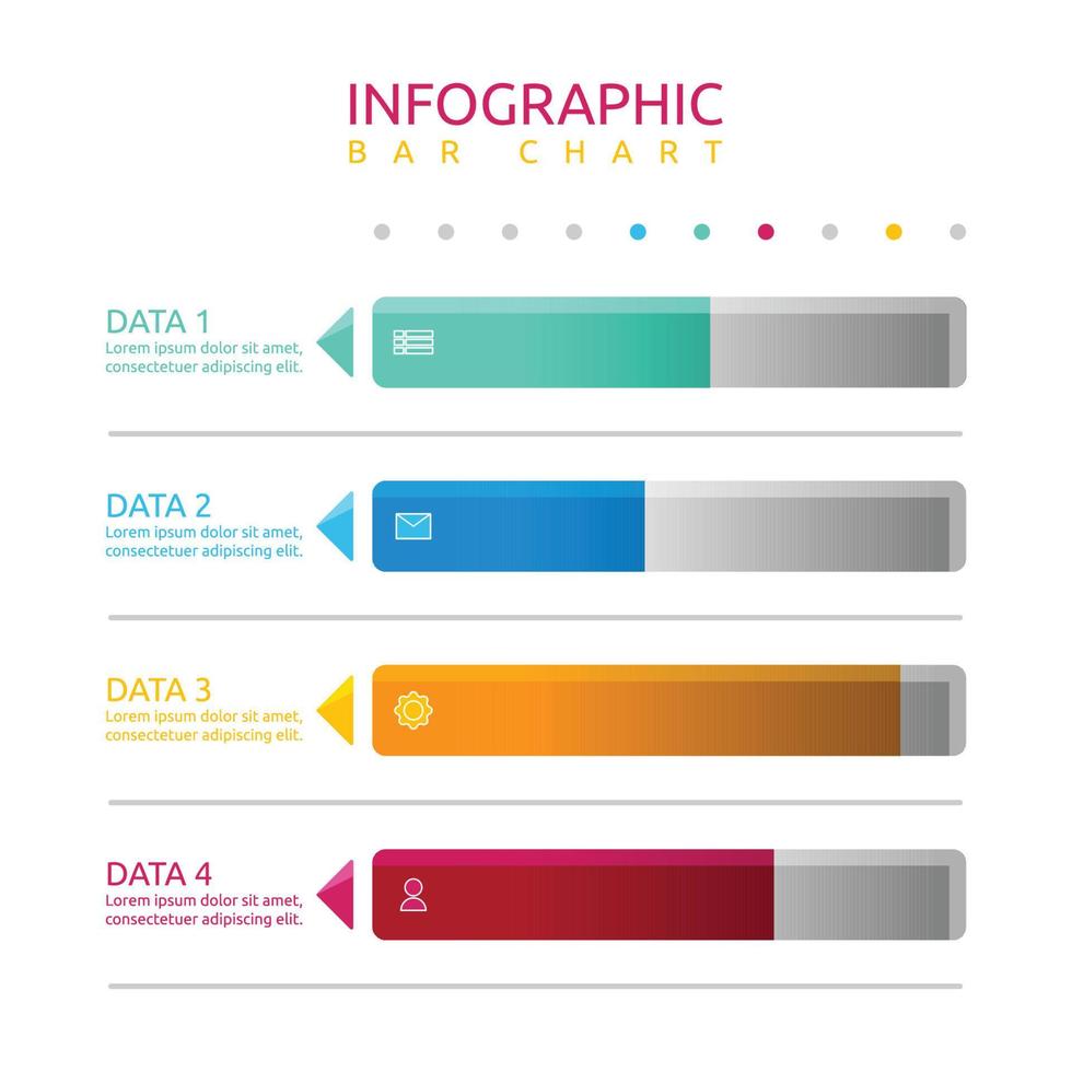 Bar Graphic Chart Statistic Data Infographic Template vector