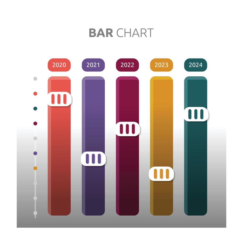 Bar Graphic Chart Statistic Data Infographic Template vector