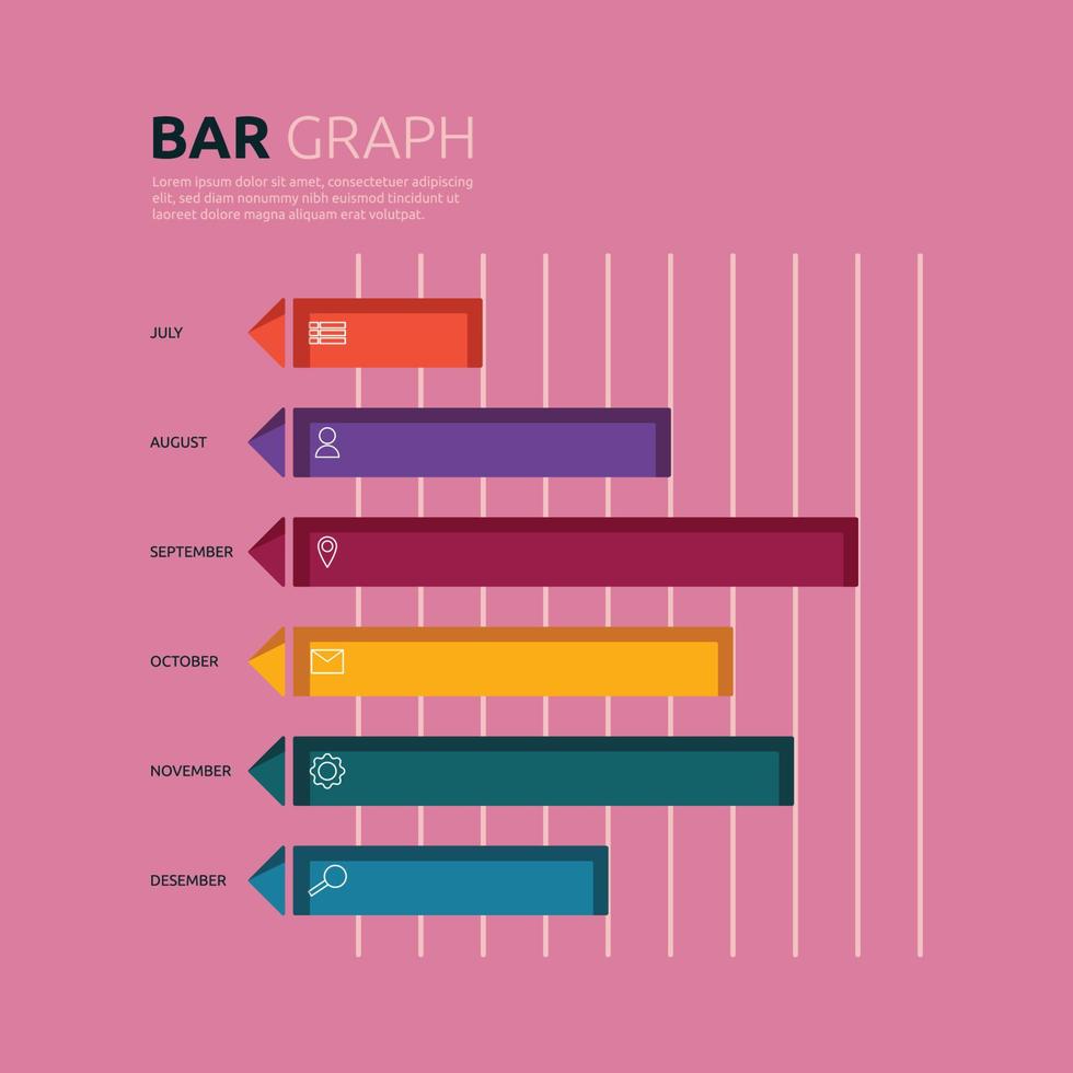 Bar Graph Chart Statistic Data Infographic Template vector