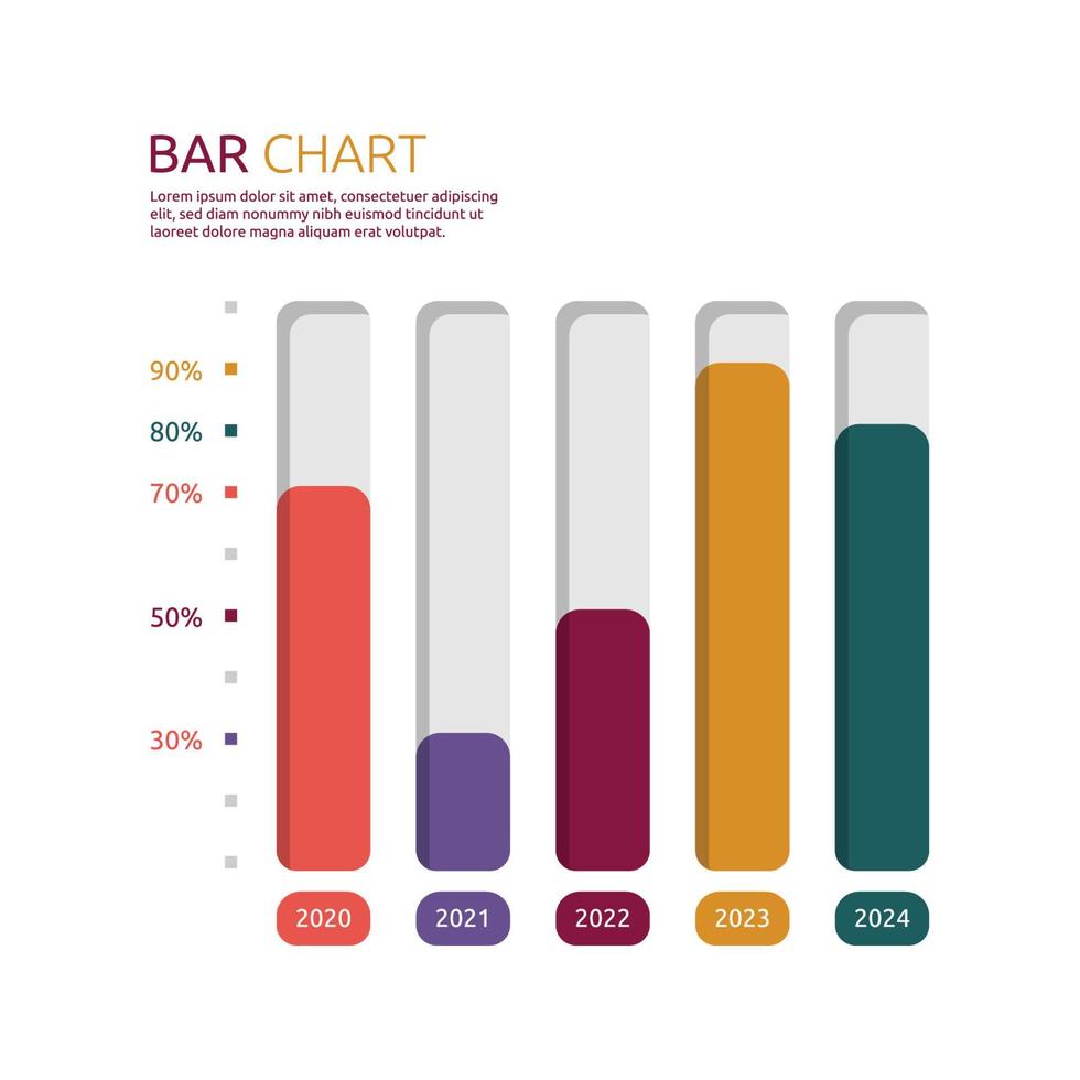 Bar Graphic Chart Statistic Data Infographic Template vector