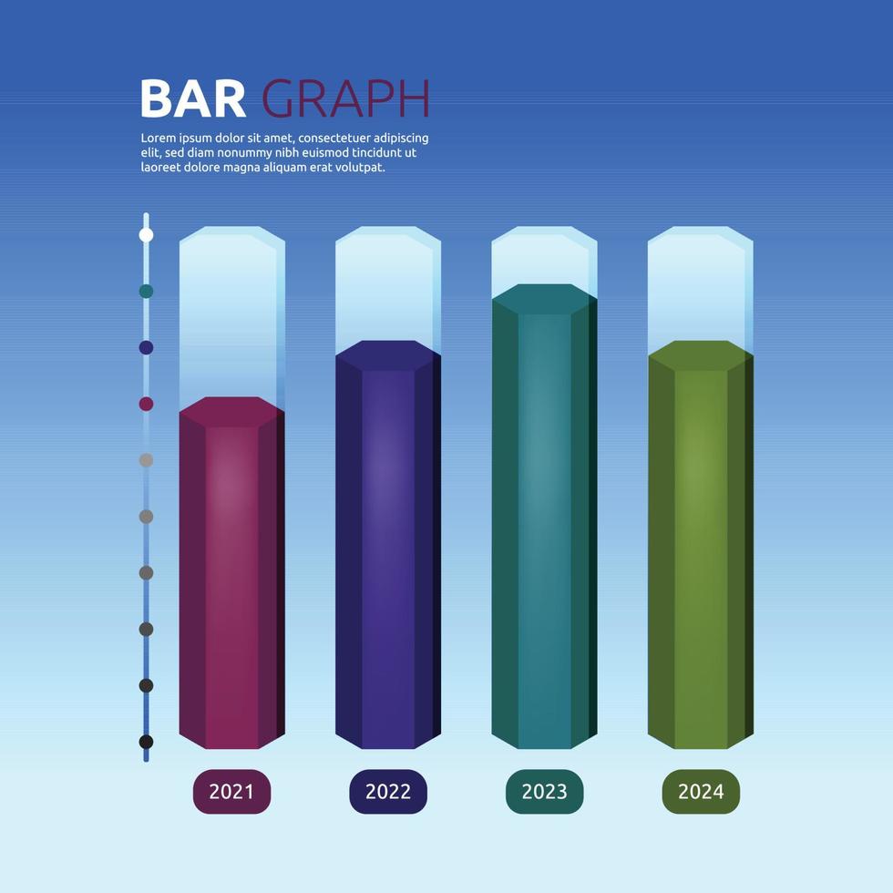 plantilla de infografía de datos estadísticos de gráfico de barras de tubo vector