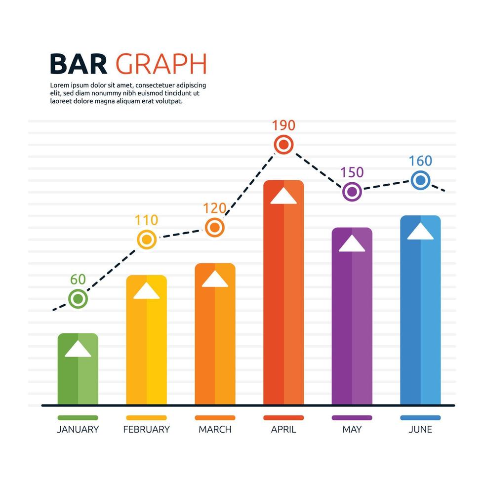 flecha barra gráfico gráfico estadística datos infografía vector