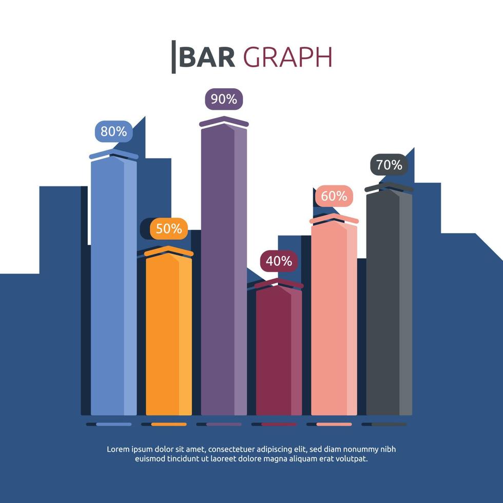 Real Estate Bar Graphic Chart Statistic Data Infographic Template vector