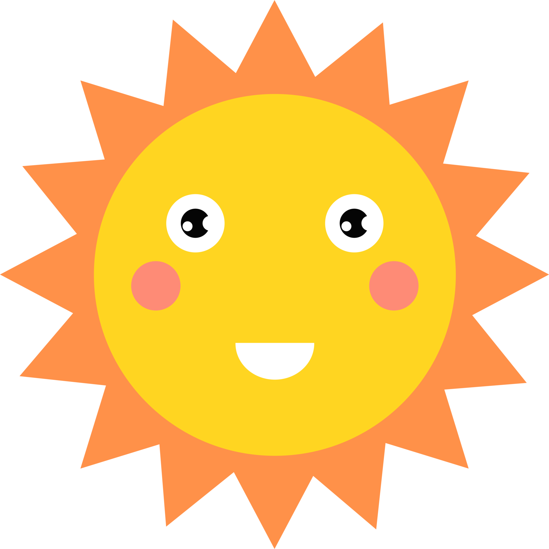 Smiling Sun Cartoon Clipart Design Illustration 9304142 Png