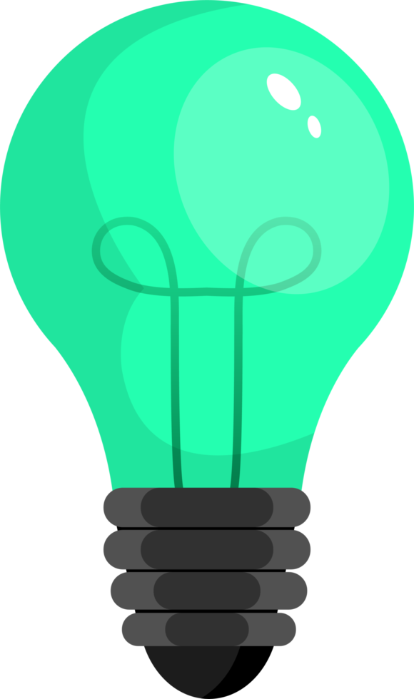 Colored light bulb clipart design illustration png