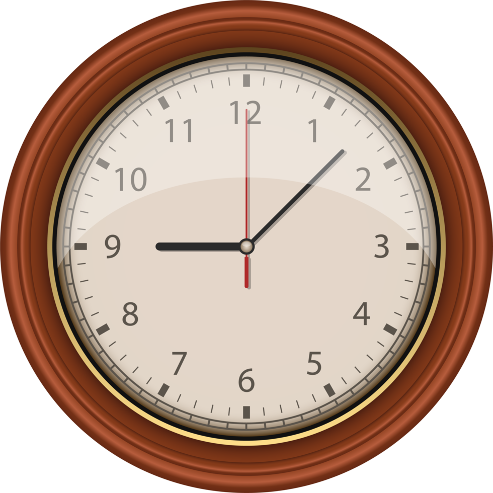 Vintage wall clock clipart design illustration png