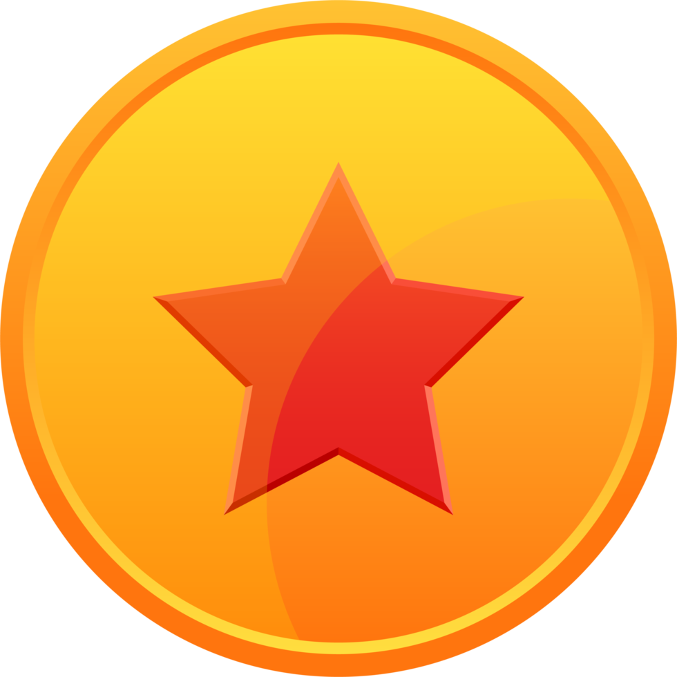 Mobile game golden star clipart design illustration png